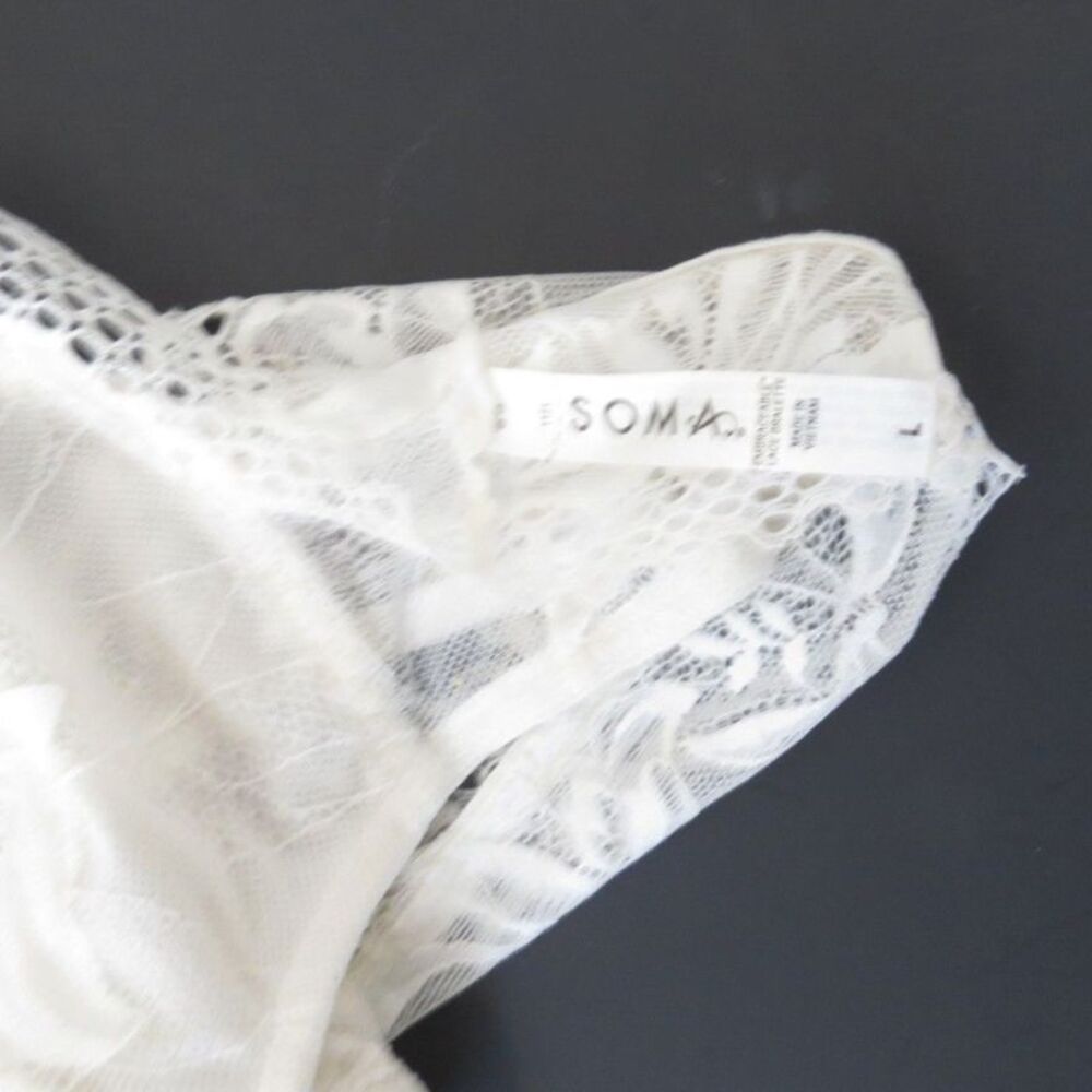 Women's Soma Embraceable Lace Bralette Coquette White L (36 A,B,C) Euc - Picture 3 of 7